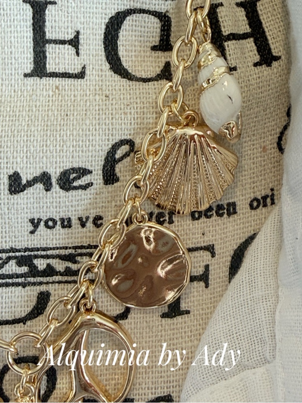 Alquimia Gold and Pearl Starfish Charm Necklace - Picture 6 of 7